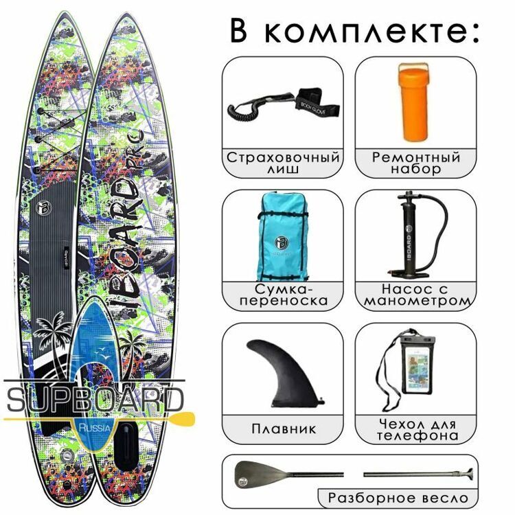 SUP-борд надувной iBoard pro 12'6 Green Flow