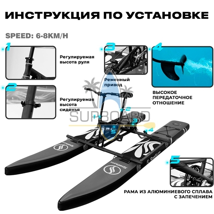 Водяной велосипед Spatium Water Bike-W 10‘6 с подушкой